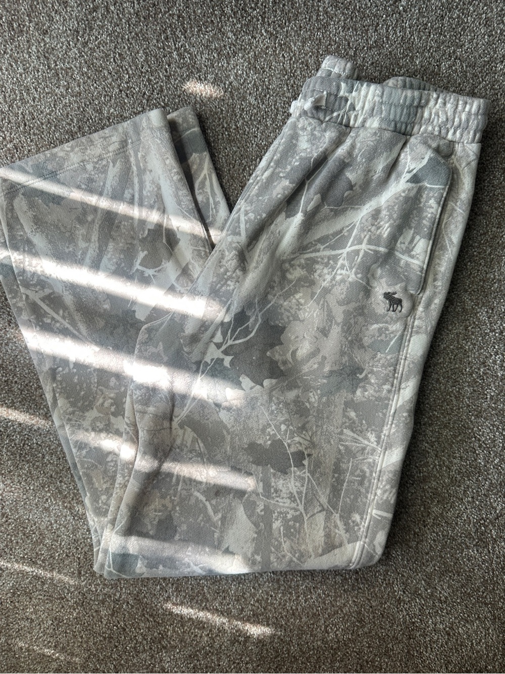 Abercrombie & Fitch Light Gray Camo Print Sweatpants